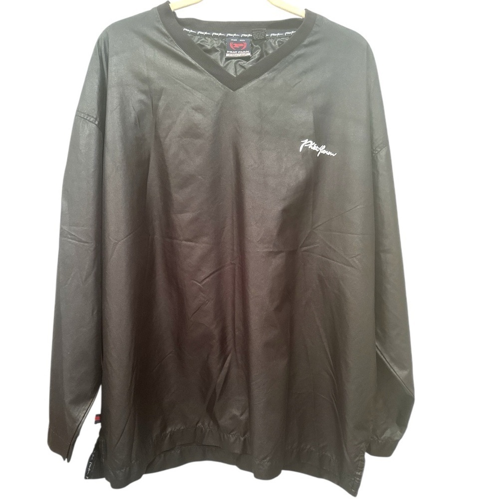 Phat Farm Black Windbreaker Jacket Sz X-Large Streetwear Punk Goth Unisex